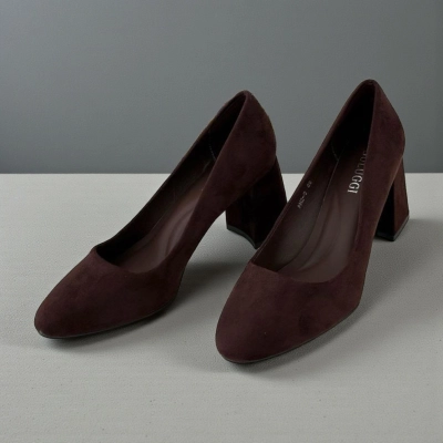 Туфли женские лодочки искусственная замша шоколадные 12117 Туфли женские лодочки искусственная замша шоколадные 12117