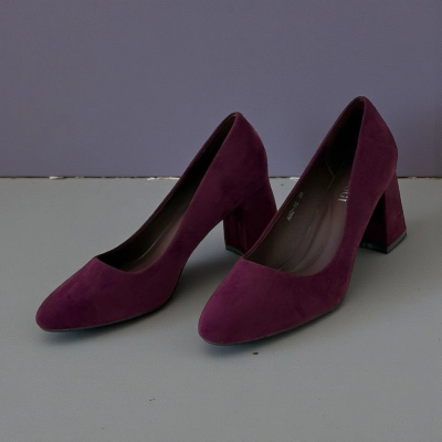 Туфли женские лодочки искусственная замша бордовые 12120 Туфли женские лодочки искусственная замша бордовые 12120