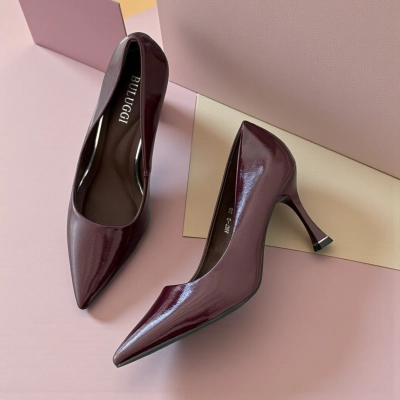 Туфли женские лодочки искусственная кожа бордовые 12124 Туфли женские лодочки искусственная кожа бордовые 12124