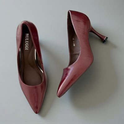 Туфли женские лодочки искусственная кожа марсала 12125 Туфли женские лодочки искусственная кожа марсала 12125