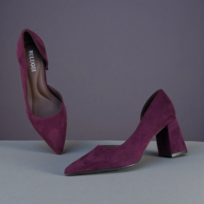 Туфли женские лодочки искусственная замша бордовые 12135 Туфли женские лодочки искусственная замша бордовые 12135