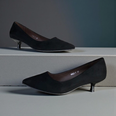 Туфли женские лодочки искусственная замша черные 12140 Туфли женские лодочки искусственная замша черные 12140