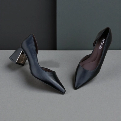 Туфли женские лодочки искусственная кожа черные 12145 Туфли женские лодочки искусственная кожа черные 12145