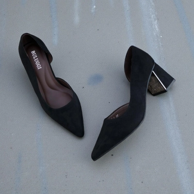 Туфли женские лодочки искусственная замша черные 12151 Туфли женские лодочки искусственная замша черные 12151