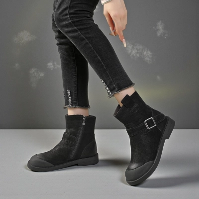 Ботинки женские зимние натуральная кожа черные YM051-1 Ботинки женские зимние натуральная кожа черные YM051-1