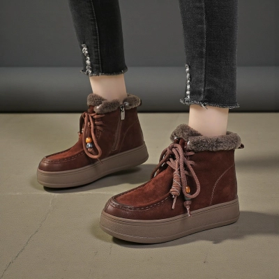 Ботинки женские зимние натуральная кожа коричневые YM067-1 Ботинки женские зимние натуральная кожа коричневые YM067-1