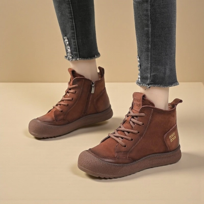 Ботинки женские зимние натуральная кожа коричневые YZM071-1 Ботинки женские зимние натуральная кожа коричневые YZM071-1