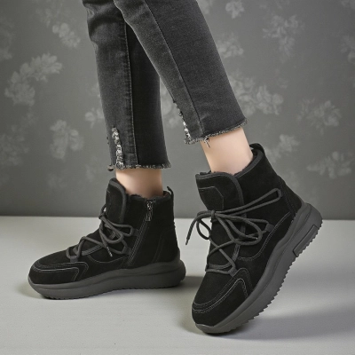 Ботинки женские зимние натуральная замша черные YM187-1 Ботинки женские зимние натуральная замша черные YM187-1