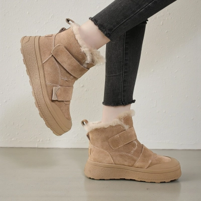 Ботинки женские зимние натуральная замша бежевые YM070-3 Ботинки женские зимние натуральная замша бежевые YM070-3