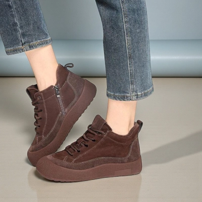 Ботинки женские зимние натуральная кожа шоколадные YM039-1 Ботинки женские зимние натуральная кожа шоколадные YM039-1