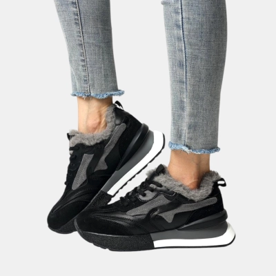 Кроссовки женские зимние натуральная кожа с замшей черные Y192-3 Кроссовки женские зимние натуральная кожа с замшей черные Y192-3