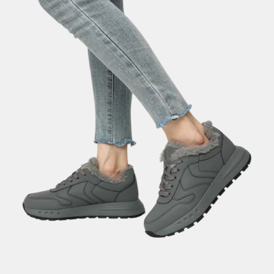 Кроссовки женские зимние натуральная кожа серые Y187-4 Кроссовки женские зимние натуральная кожа серые Y187-4