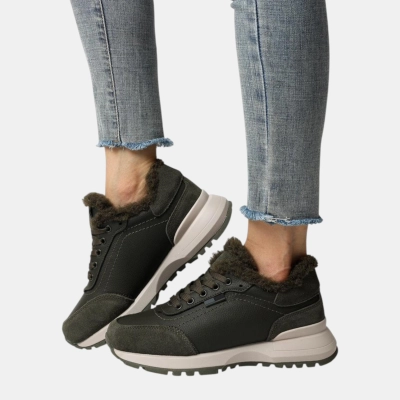 Кроссовки женские зимние натуральная кожа с замшей зеленые Y190-4 Кроссовки женские зимние натуральная кожа с замшей зеленые Y190-4