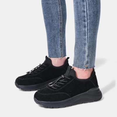 Кроссовки женские натуральная замша черные Y253-3 Кроссовки женские натуральная замша черные Y253-3