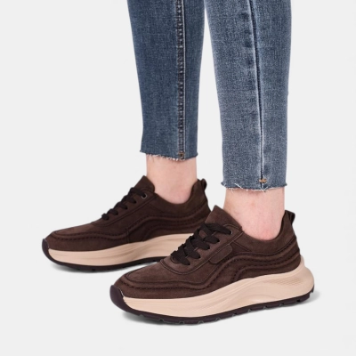 Кроссовки женские натуральная замша шоколадные Y240-5 Кроссовки женские натуральная замша шоколадные Y240-5