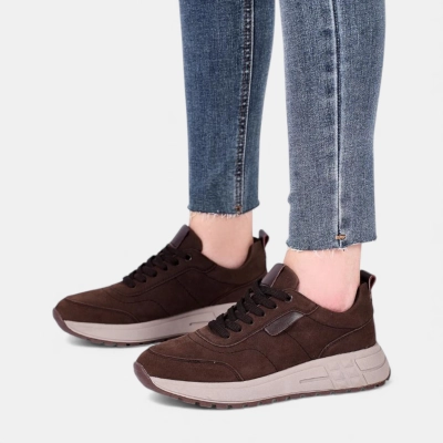 Кроссовки женские натуральная замша шоколадные Y243-5 Кроссовки женские натуральная замша шоколадные Y243-5