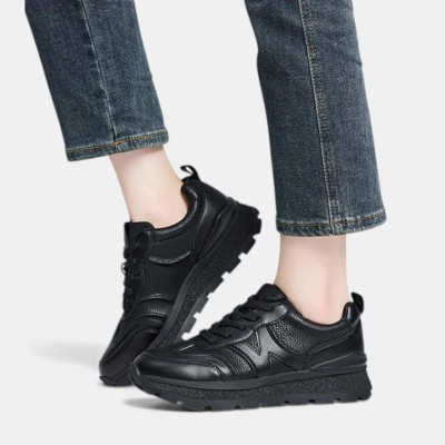Кроссовки женские натуральная кожа черные YD036-1 Кроссовки женские натуральная кожа черные YD036-1