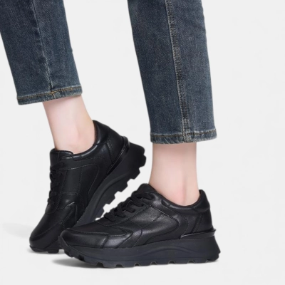 Кроссовки женские натуральная кожа черные YD038-1 Кроссовки женские натуральная кожа черные YD038-1