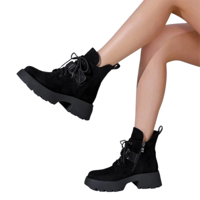 Ботинки женские SAIVVILA искусственная замша черные A822-1A Ботинки женские SAIVVILA искусственная замша черные A822-1A