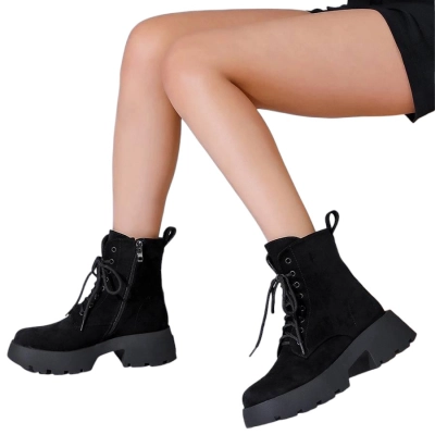 Ботинки женские SAIVVILA искусственная замша черные A820-1A Ботинки женские SAIVVILA искусственная замша черные A820-1A