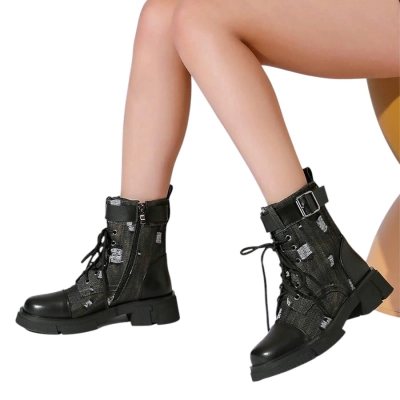 Ботинки женские SAIVVILA искусственная кожа джинса зеленые A833-11B Ботинки женские SAIVVILA искусственная кожа джинса зеленые A833-11B