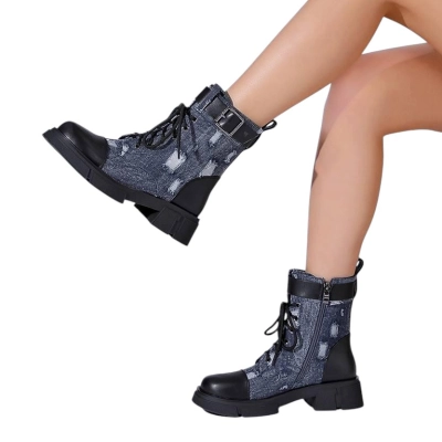 Ботинки женские SAIVVILA искусственная кожа джинса синие A833-11 Ботинки женские SAIVVILA искусственная кожа джинса синие A833-11