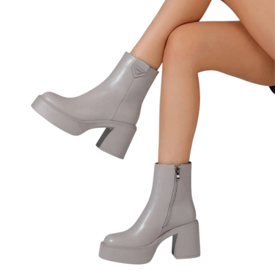Ботильоны женские SAIVVILA искусственная кожа серые X809-6 Ботильоны женские SAIVVILA искусственная кожа серые X809-6