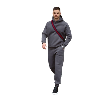 Мужской костюм двойка турецкая трех нитка на флисе графитовый 8014 Мужской костюм двойка турецкая трех нитка на флисе графитовый 8014