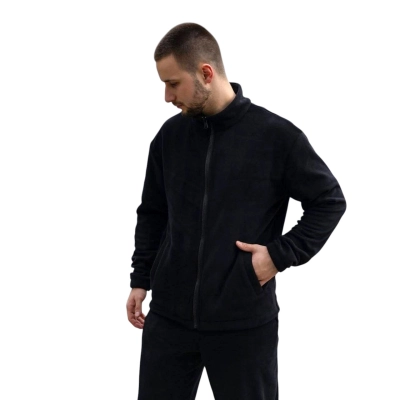 Мужской костюм двойка флис двусторонний черный 8020 Мужской костюм двойка флис двусторонний черный 8020