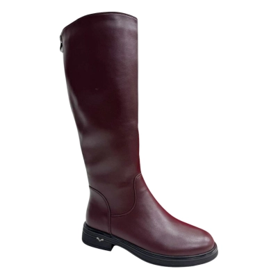 Сапоги женские демисезонные PINDIAN прессованная кожа бордовые 8663 Сапоги женские демисезонные PINDIAN прессованная кожа бордовые 8663