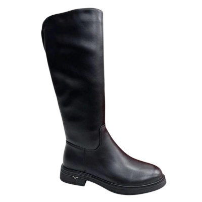 Сапоги женские демисезонные PINDIAN прессованная кожа черные 8664 Сапоги женские демисезонные PINDIAN прессованная кожа черные 8664