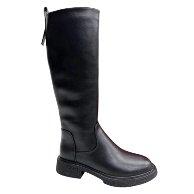 Сапоги женские демисезонные PINDIAN прессованная кожа черные 8665 Сапоги женские демисезонные PINDIAN прессованная кожа черные 8665