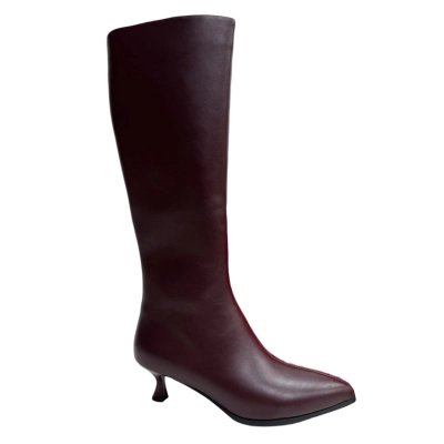 Сапоги женские демисезонные PINDIAN прессованная кожа бордовые 8680 Сапоги женские демисезонные PINDIAN прессованная кожа бордовые 8680