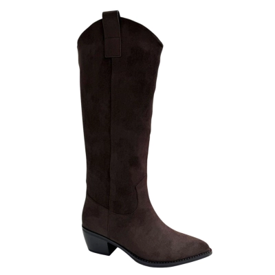 Казаки женские демисезонные PINDIAN прессованная замша коричневые 8685 Казаки женские демисезонные PINDIAN прессованная замша коричневые 8685