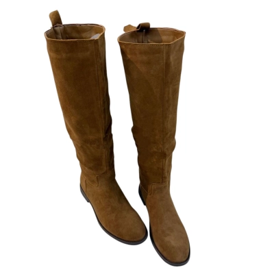 Сапоги женские демисезонные натуральная замша коричневые E8645-5R Сапоги женские коричневые E8645-5R