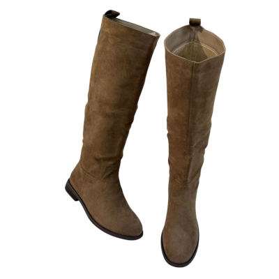 Сапоги женские демисезонные натуральная замша коричневые E8645-4R Сапоги женские демисезонные натуральная замша коричневые E8645-4R