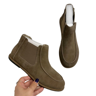 Полуботинки челси женские демисезонные натуральная замша коричневые E6266-5P Полуботинки челси женские демисезонные натуральная замша коричневые E6266-5P