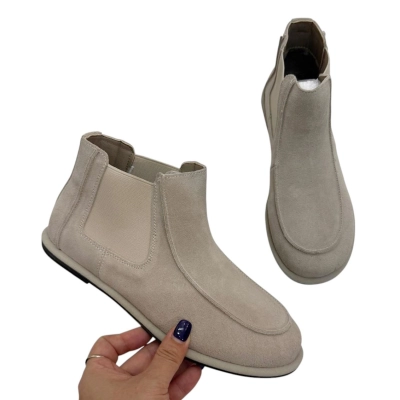 Полуботинки челси женские демисезонные натуральная замша бежевые E6266-2P Полуботинки челси женские демисезонные натуральная замша бежевые E6266-2P