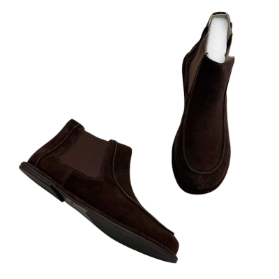 Полуботинки челси женские демисезонные натуральная замша шоколадные E6266-20P Полуботинки челси женские демисезонные натуральная замша шоколадные E6266-20P