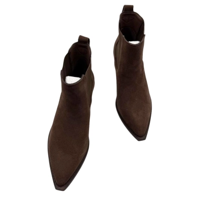 Казаки женские челси демисезонные натуральная замша шоколадные D8022-8 Казаки женские челси демисезонные натуральная замша шоколадные D8022-8