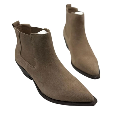 Казаки женские челси демисезонные натуральная замша капучино D8022-5 Казаки женские челси демисезонные натуральная замша капучино D8022-5