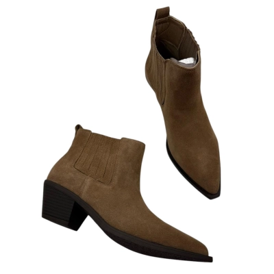 Казаки женские челси демисезонные натуральная замша коричневые D8023-5 Казаки женские челси демисезонные натуральная замша коричневые D8023-5