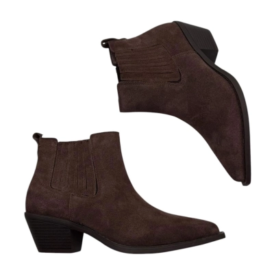 Казаки женские челси демисезонные натуральная замша шоколадные D8023-9 Казаки женские челси демисезонные натуральная замша шоколадные D8023-9