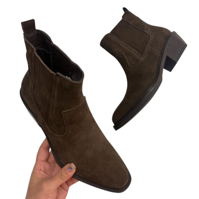 Казаки женские челси демисезонные натуральная замша коричневые E8936-2P Казаки женские челси демисезонные натуральная замша коричневые E8936-2P