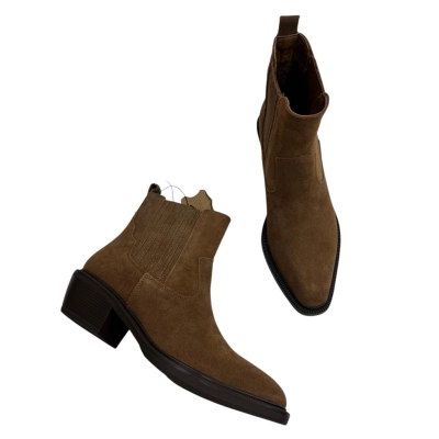 Казаки женские челси демисезонные натуральная замша коричневые E8936-5P Казаки женские челси демисезонные натуральная замша коричневые E8936-5P