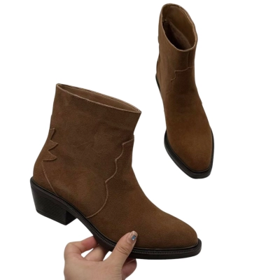 Казаки женские демисезонные натуральная замша коричневые E8935-5P Казаки женские демисезонные натуральная замша коричневые E8935-5P