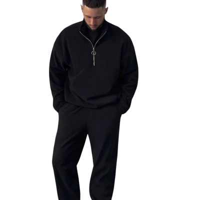 Мужской костюм флис двухсторонний черный 8031 Мужской костюм флис двухсторонний черный 8031