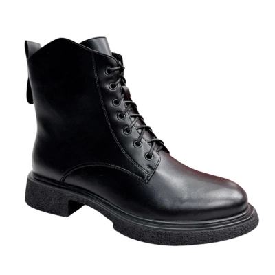 Ботинки женские батал демисезонные PINDIAN прессованная кожа черные 8310 Ботинки женские батал демисезонные PINDIAN прессованная кожа черные 8310