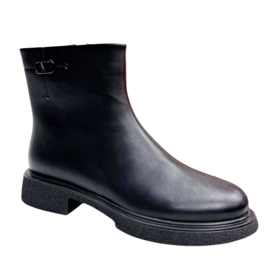 Ботинки женские батал демисезонные PINDIAN прессованная кожа черные 8312 Ботинки женские батал демисезонные PINDIAN прессованная кожа черные 8312