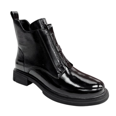 Ботинки женские батал демисезонные PINDIAN прессованная лак кожа черные 8314 Ботинки женские батал демисезонные PINDIAN прессованная лак кожа черные 8314